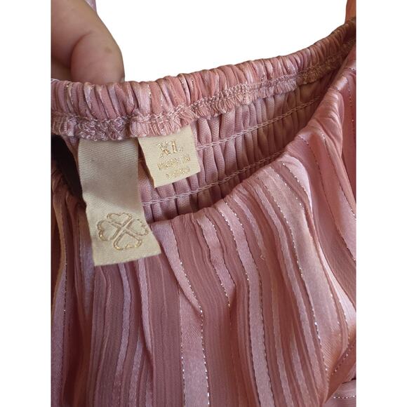 3/$15 Pink Silver Romper with bow to back XL - Picture 2 of 3